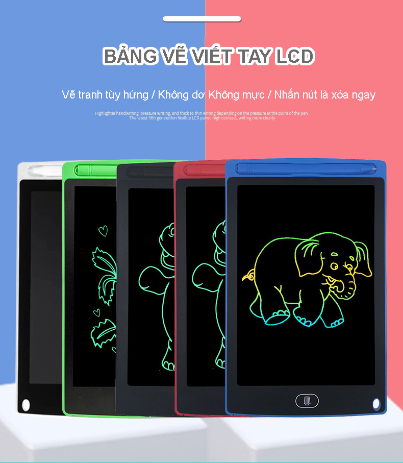Bảng vẽ tự xóa lcd bảng vẽ điện tử thông minh cho bé phát triển sáng tạo tư duy cho bé