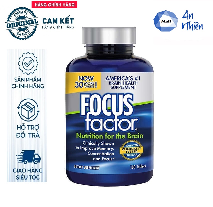 Viên uống bổ não focus factor 180 viên nhập khẩu mỹ - chăm sóc sức khỏe giảm stress