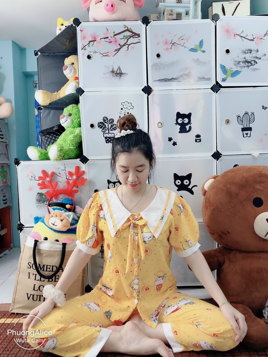 Set Bộ Quân Ao Canh Buơm dễ thung thiêt kế thơi trang vai day min mat