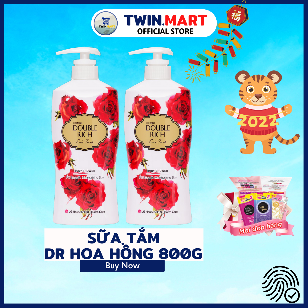 [800ml] DATE XA 2024 TPHCM Sữa Tắm Hương Hoa Double Rich Body Shower - thương hiệu Hàn Quốc - hương Hoa Hồng
