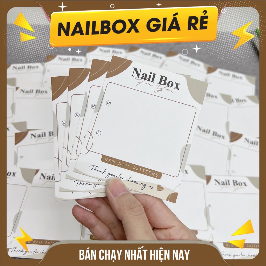 Nail box gắn móng tay giả, giấy nail box gắn móng tay - Màu Nâu 001