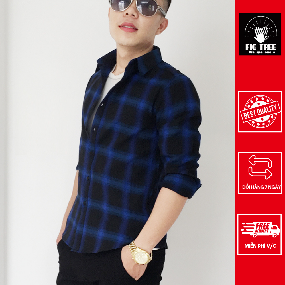 Áo sơ mi caro nam bigsize fig tree mã 11649a