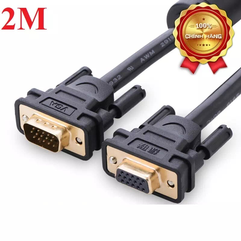 Ugreen 11614 2m màu đen cáp tín hiệu nối dài vga đầu mạ vàng vg103