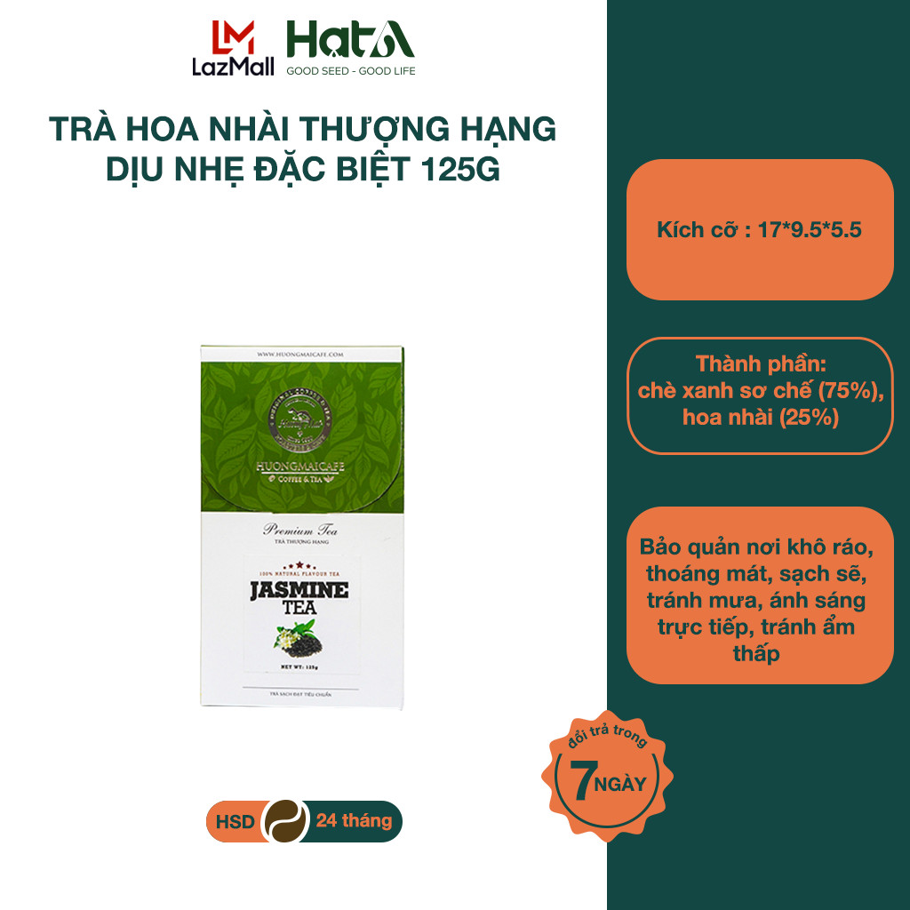 Trà Hoa Nhài Thượng Hạng Hương Mai Cafe Premium Jasmine Tea Hương Hoa Nhài Dịu Nhẹ Đặc Biệt 125g