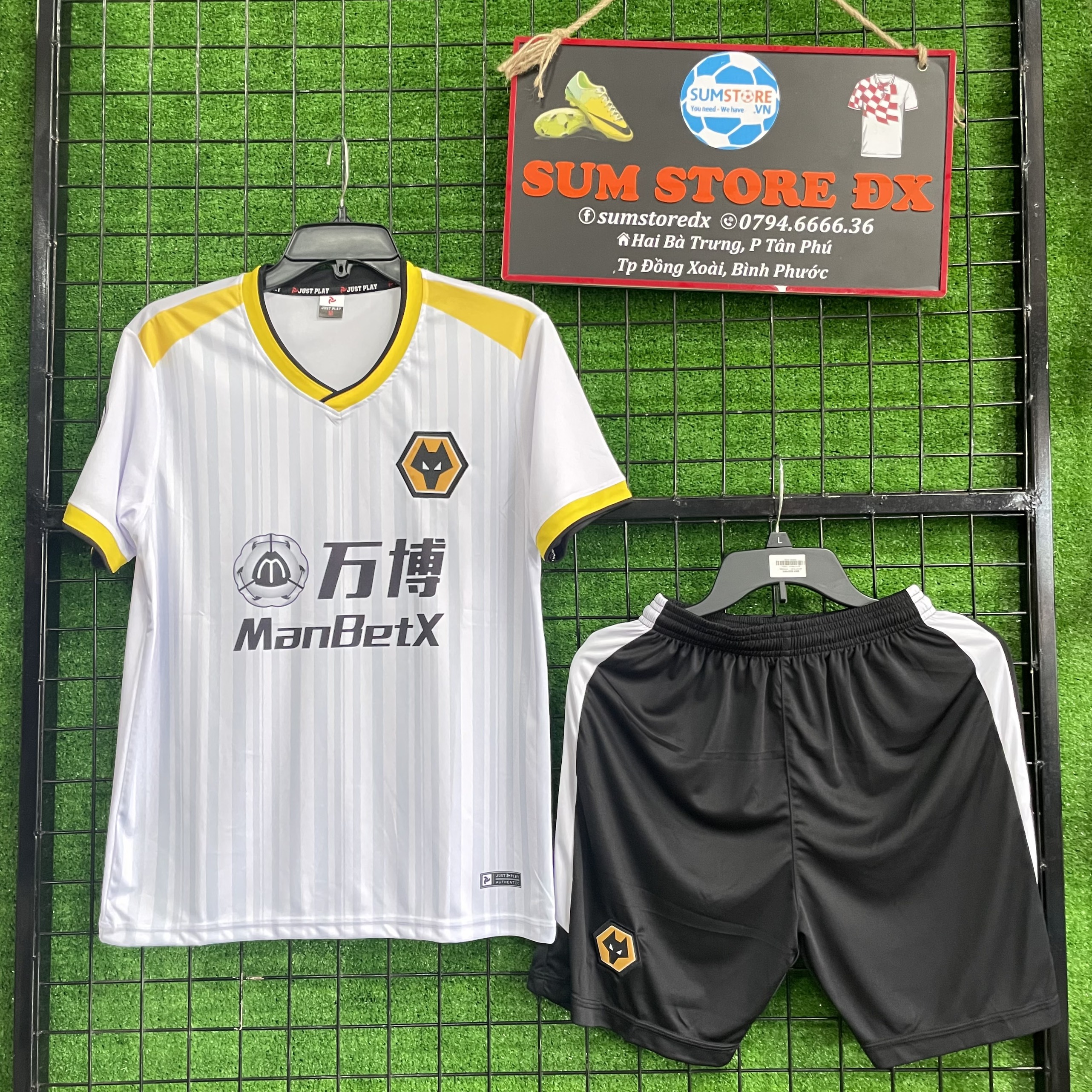 Bộ quần áo bóng đá wolves trắng 2021-áo đá banh mẫu mới, cực đẹp