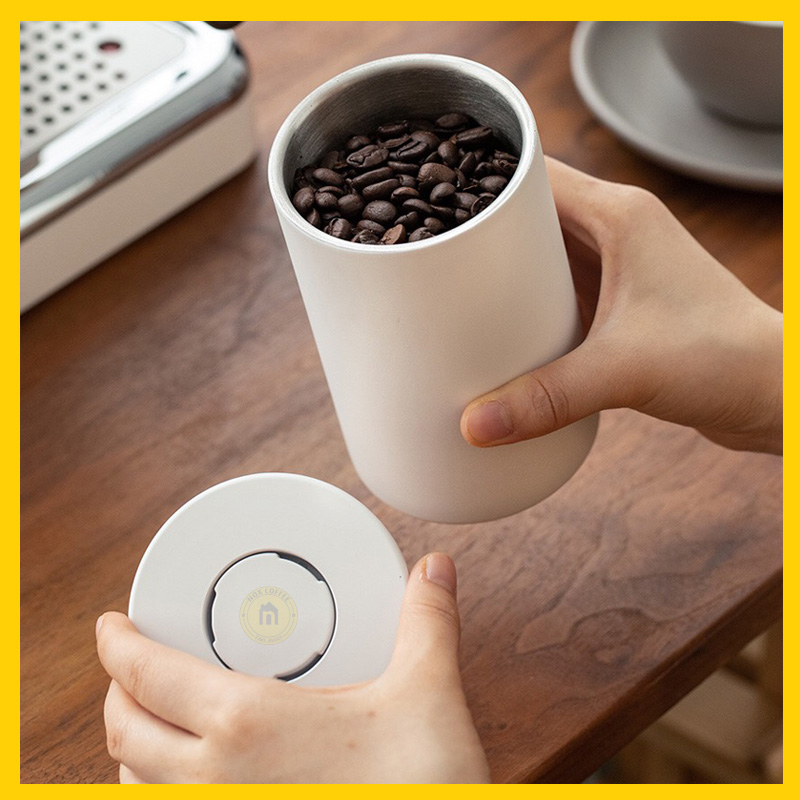 Hũ đựng cafede kona | chất liệu inox có van 1 chiều