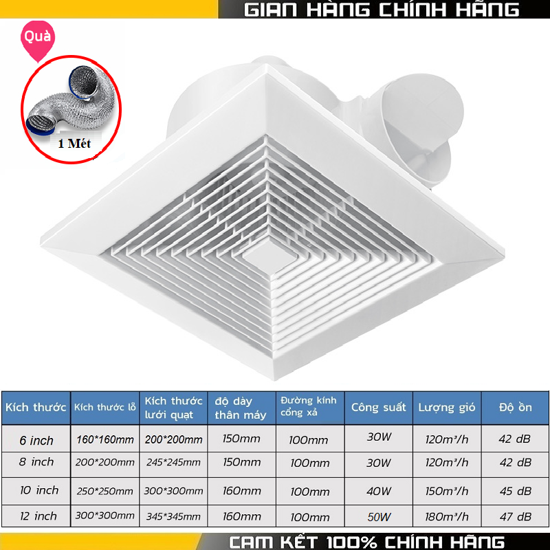 Quạt thông gió, hút mùi âm trần