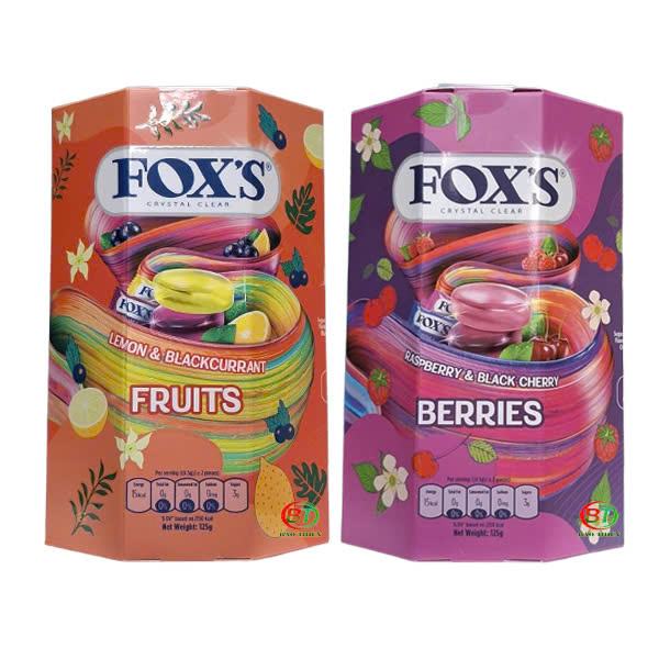 Kẹo Fox's trái cây hộp giấy 125g