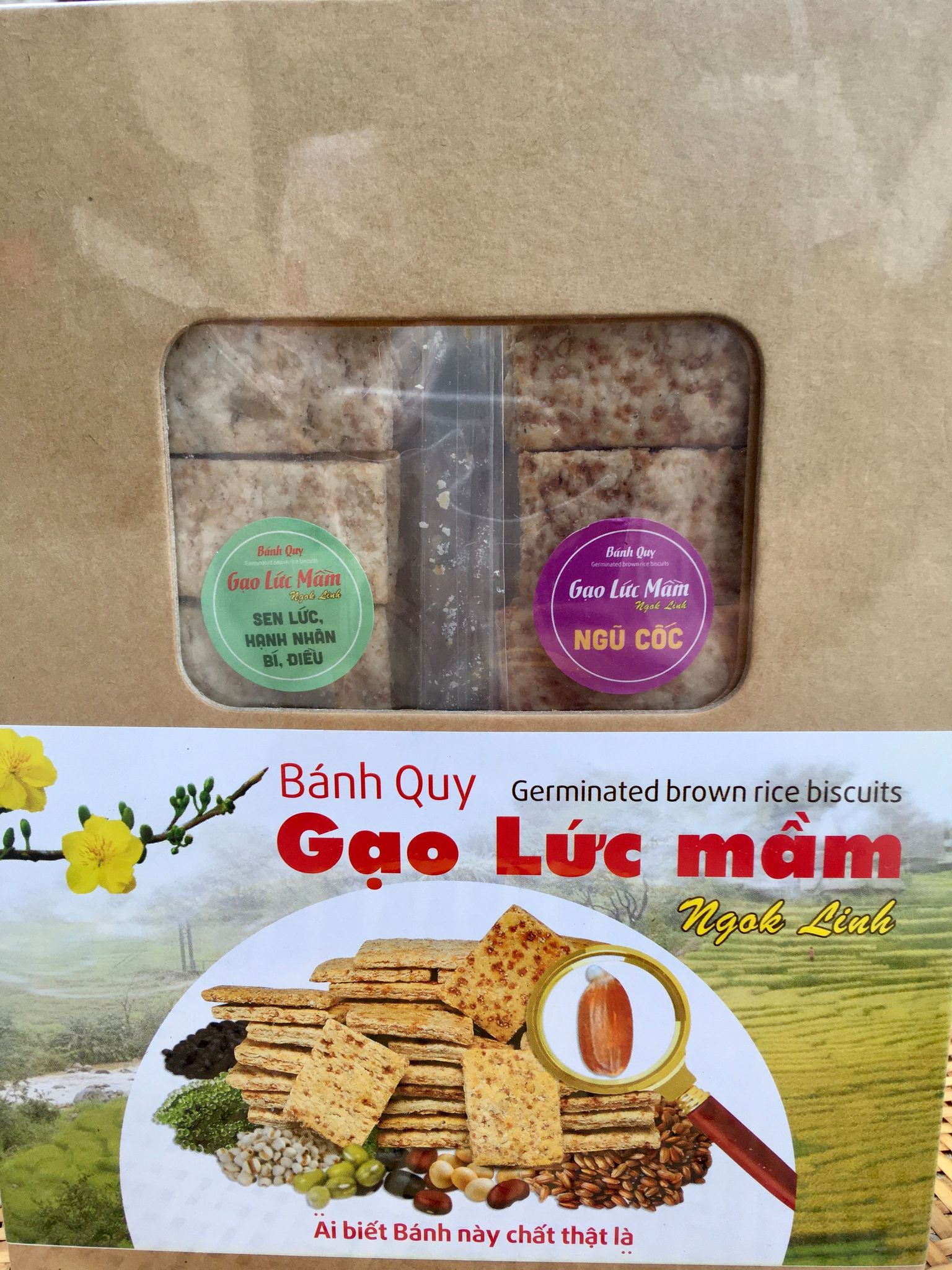 Bánh quy gạo lức mầm ngok linh - hộp quà 460g