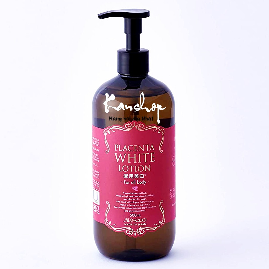 Lotion dưỡng trắng da Placenta White Lotion For All Body Nhật Bản 500ml