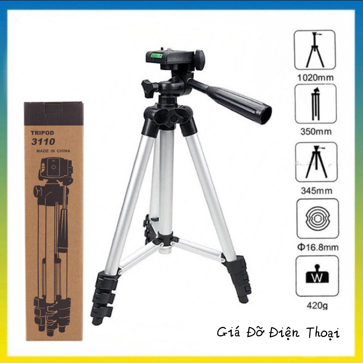 Giá Đỡ Chụp Hình 3 Chân Tripod TF-3110 – Chân Máy Chụp Ảnh, Giá Đỡ Điện Thoại Gấp Gọn, Nhỏ Gọn, Kiểu Dáng Hiện Đại