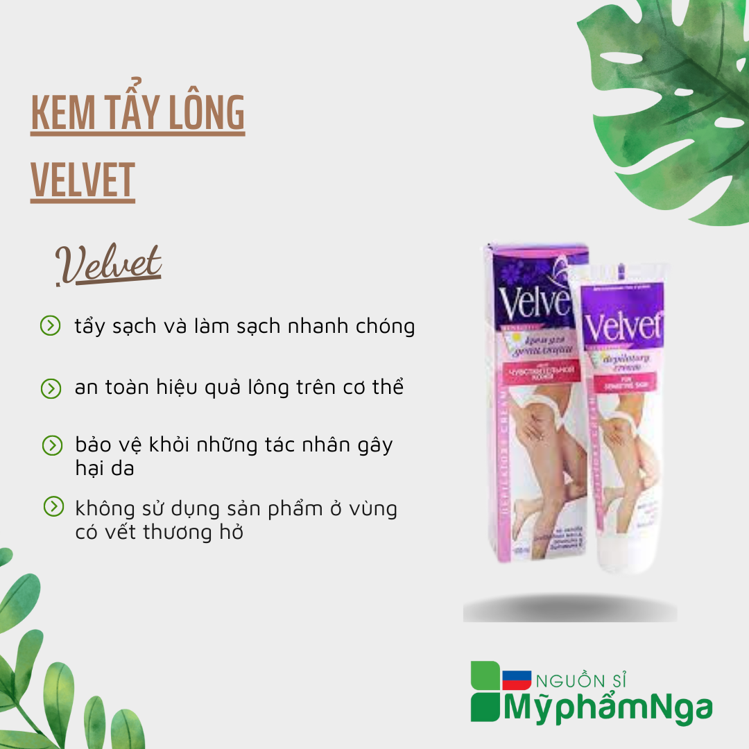 Kem tẩy lông Velvet dịu nhẹ
