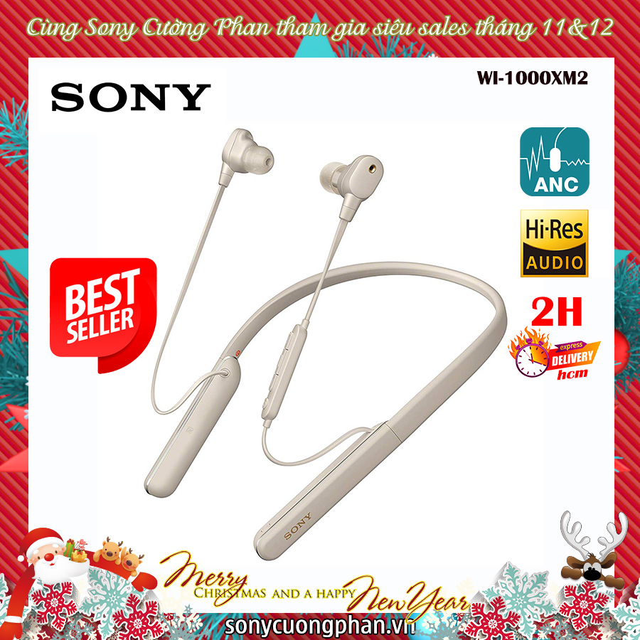 Tai nghe neckband chống ồn hires audio sony wi-1000xm2 - hãng phân phối chính thức