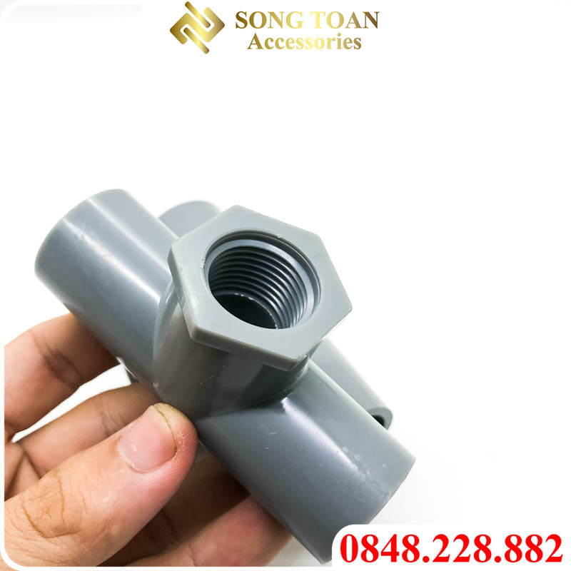 Tê ren trong pvc nhựa bình minh, tê nhựa bình minh 21 27 34