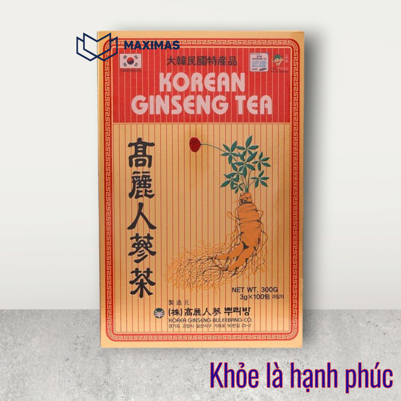 Trà Hồng sâm Hàn Quốc Buleebang hộp 300g Nhân Sâm Maximas