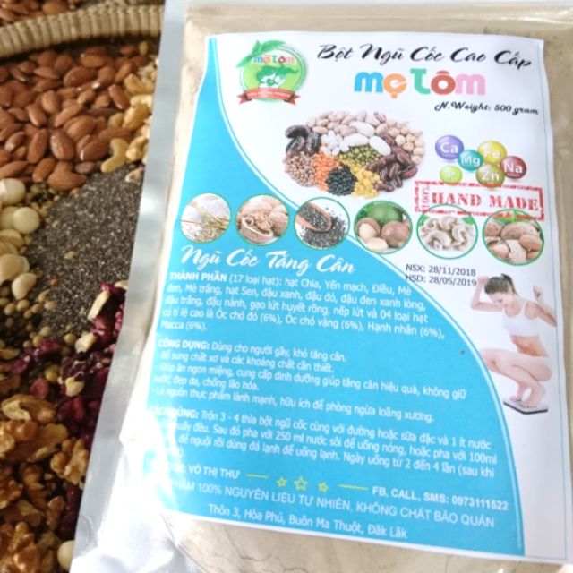 1kg bột ngũ cốc tăng cân 17 loại hạt cao cấp