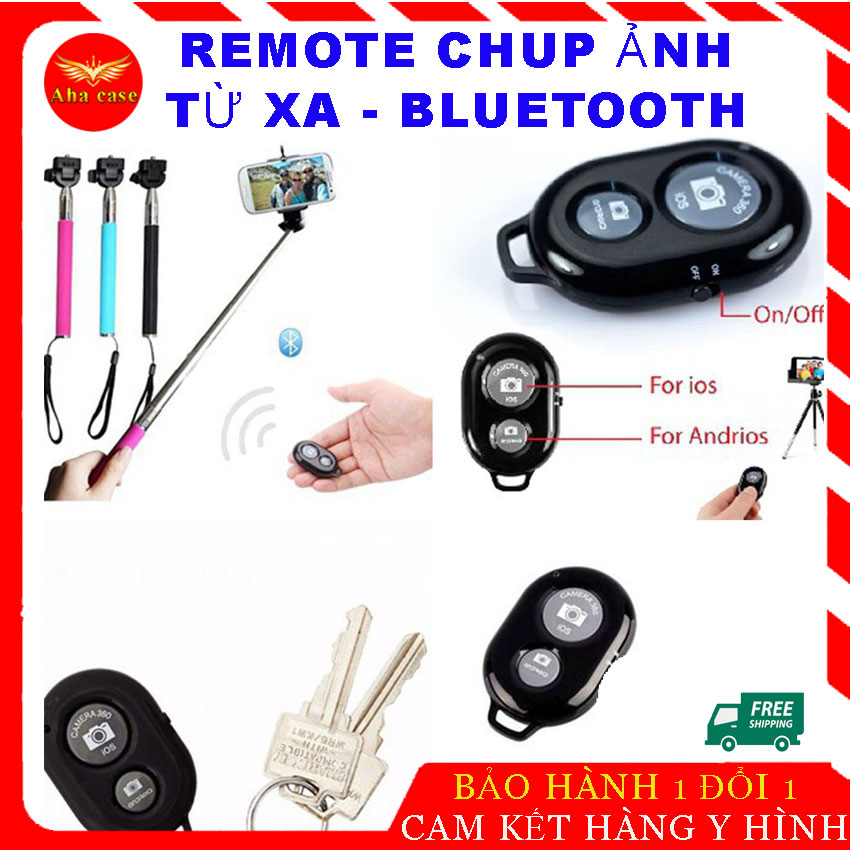 Remote điều khiển chụp ảnh điện thoại tự động, điều khiển bluetooth hỗ trợ chụp ảnh tiện lợi cho gậy tự sướng, tripod, Remote Shutter