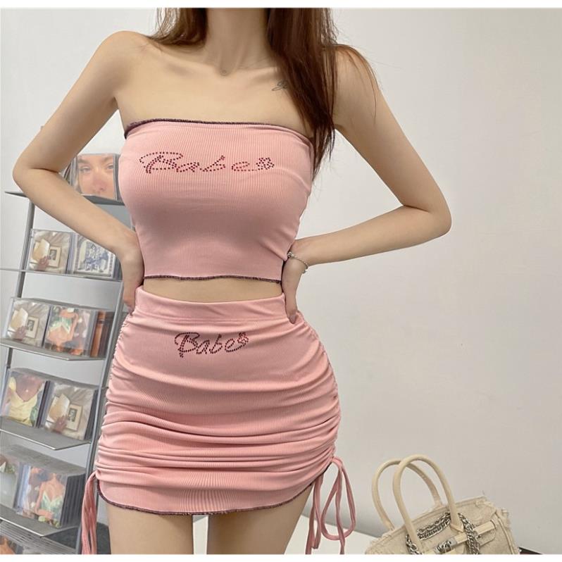 Set Áo Quây Ngực + Chân Váy Babe Rút Dây siêu dễ thương cho nàng!
