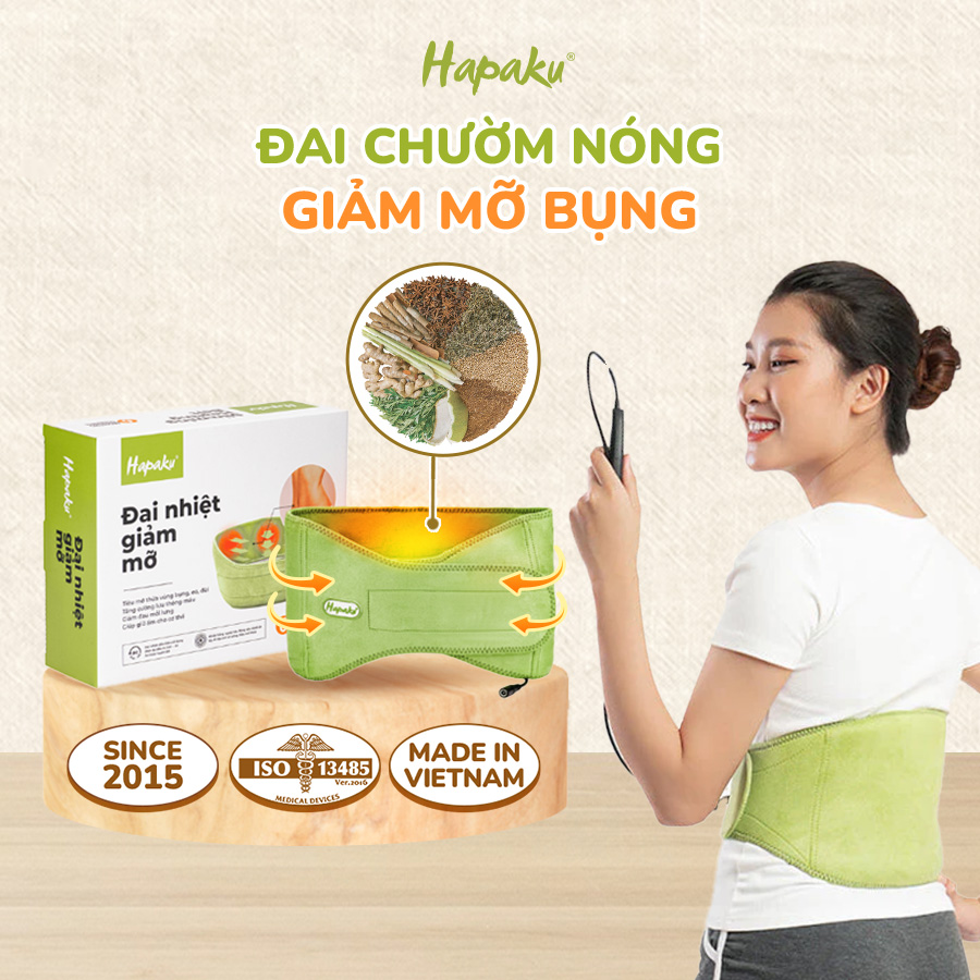 Đai Quấn Nóng Nhiệt Hồng Ngoại Giảm Mỡ Bụng, Thon Gọn Eo Hapaku - An Toàn Tuyệt Đối