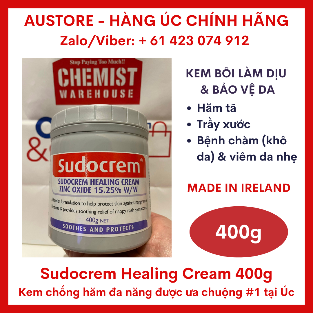 Kem chống hăm đa năng Sudocrem Healing Cream 400g xách tay Úc
