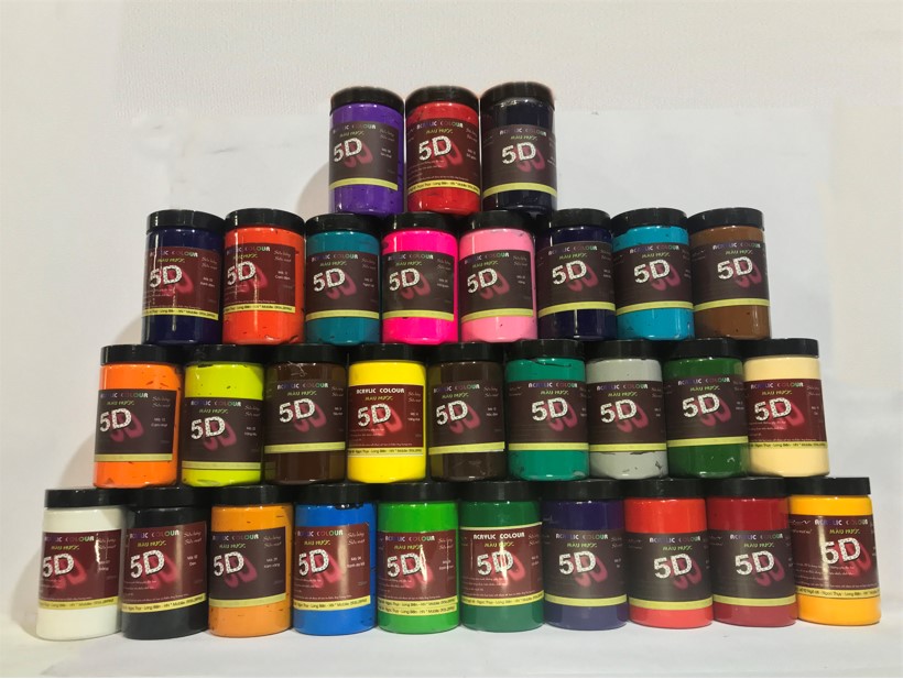 Màu Acrylic 5D - Màu vẽ trên mọi chất liệu - Hũ 350ml (mã màu từ 21 - 30)