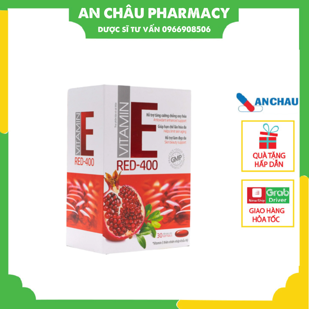 Viên uống vitamin e red-400 hỗ trợ chống lão hóa lam đẹp da hộp 30 viên