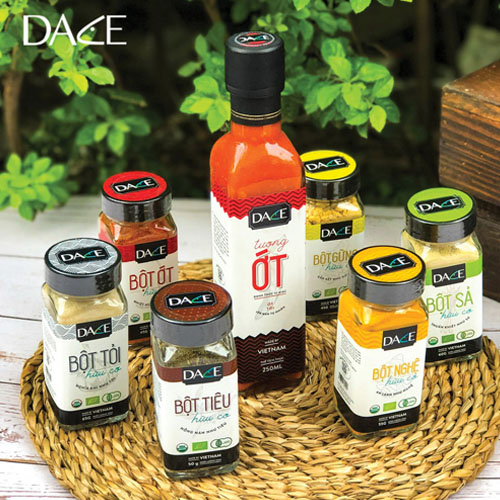 Gia vị dace hữu cơ gừng, sả, tiêu, hồi, tỏi, ớt, nghệ, quế - dace đạt chuẩn organic usda