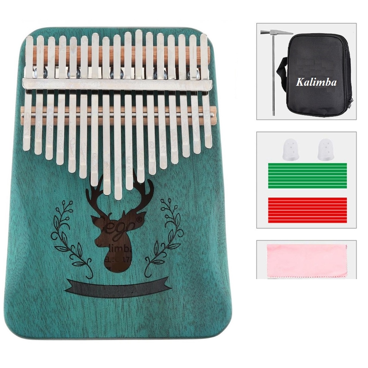 Đàn Kalimba Cega 17 Phím Gỗ Tấm Cao Cấp Tặng Kèm Túi Đựng - Số Lượng có hạn