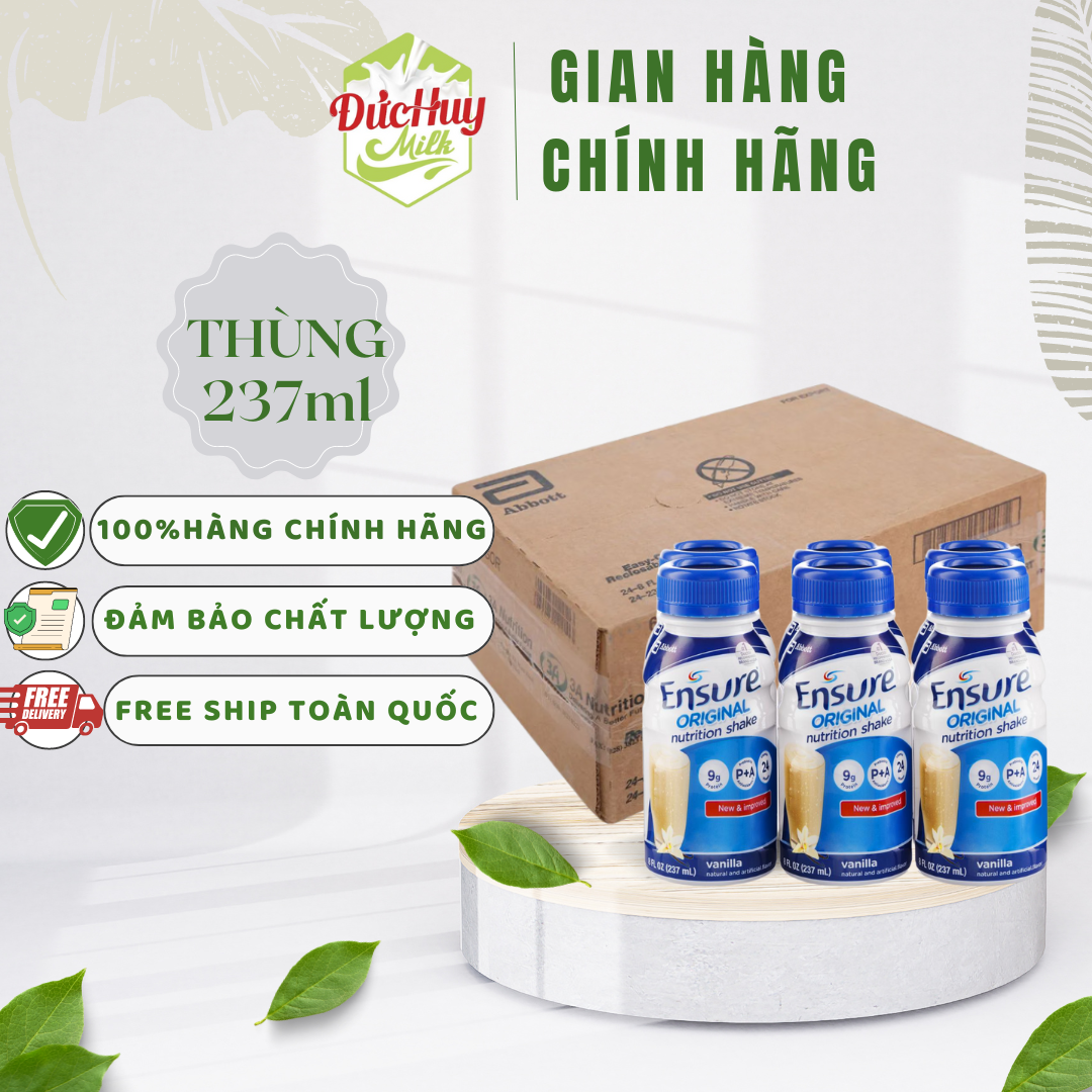 Thùng 24 chai sữa Ensure nước hương vani 237ml