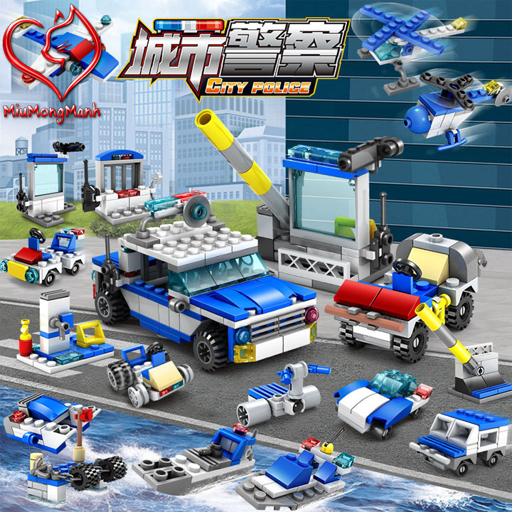 Trạm Cảnh Sát 305 Chi Tiết 16 Trong 1 City Đồ Chơi Lắp Ráp Xếp Hình Non-Lego Kazi MOC DIY