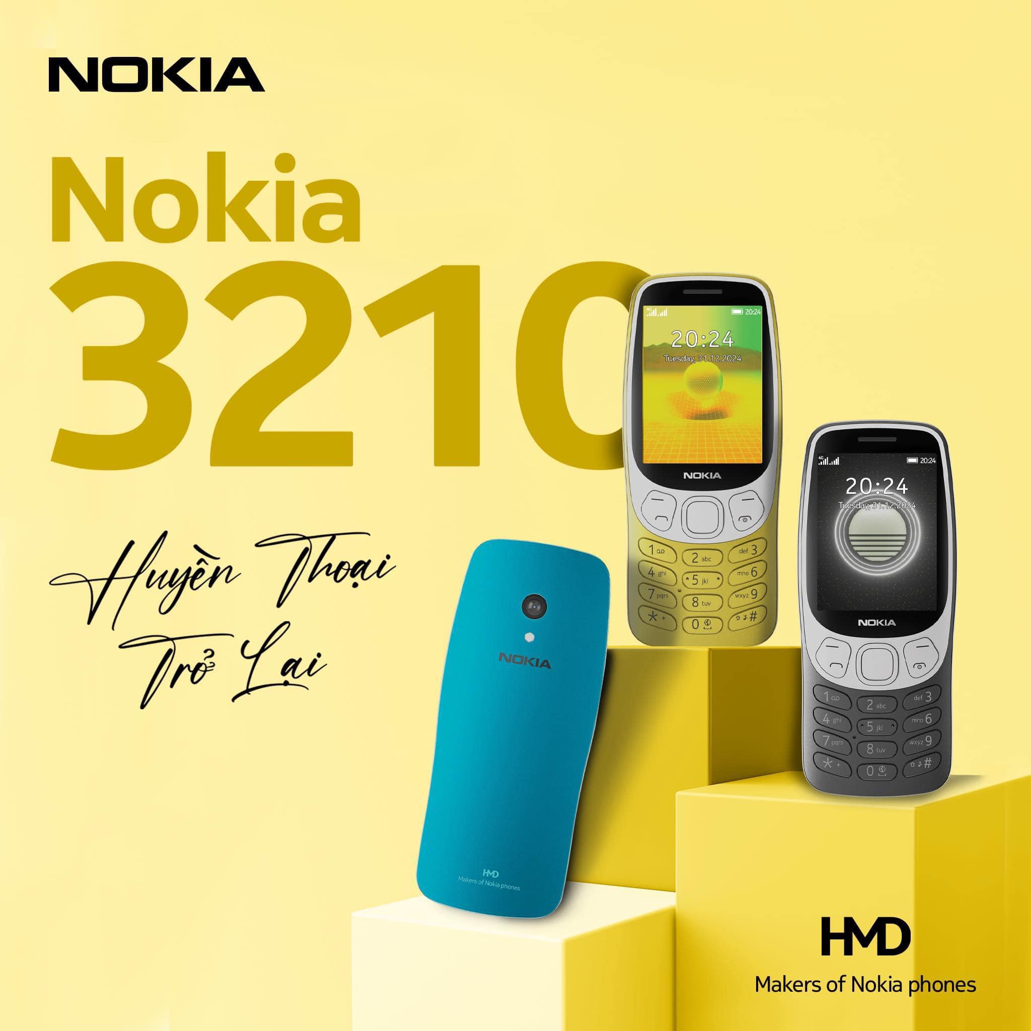 Điện thoại 2 sim nokia 3210 4g pin khủng loa to giá rẻ ,mới fullbox - bảo hành 12 tháng