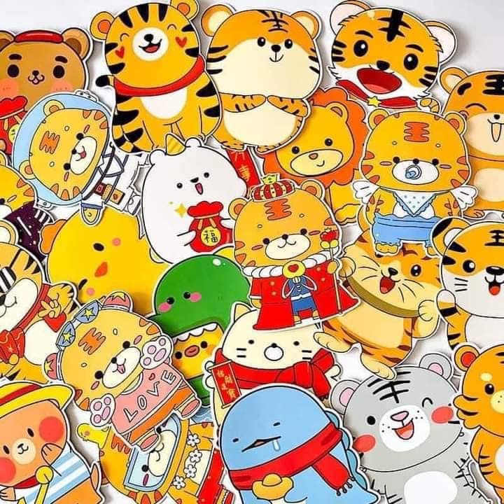 Combo 10 chiếc lì xì chibi tết nhâm dần 2022 ngộ nghĩnh, bao lì xì chibi chipi lì xì hoạt hình hàng loại 1 bóng đẹp, nhiều mẫu cho bé