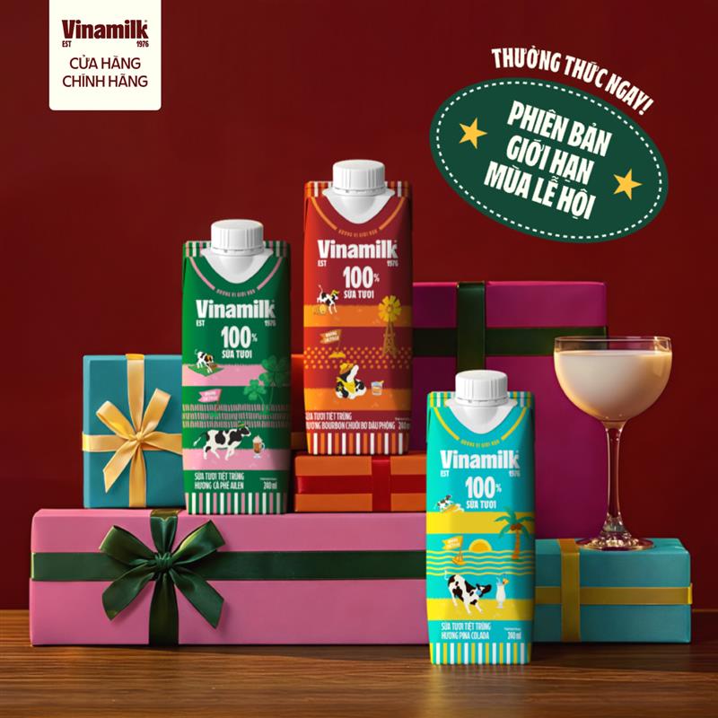 [SẢN PHẨM MỚI- Chọn Vị] Thùng 12 Hộp Sữa tươi tiệt trùng Vinamilk Hương Pina Colada/ Chuối Bơ Đậu Phộng/Cà phên Alien 240ml-16t