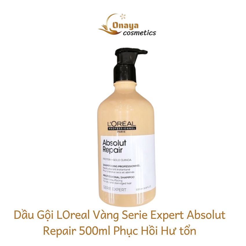 Bộ dầu gội xả tinh dầu dưỡng phục hồi tóc Onaya ON034, combo dầu gội xả tinh dầu dưỡng loreal vàng phục hồi tóc hư tổn thô sơ chẻ ngọn