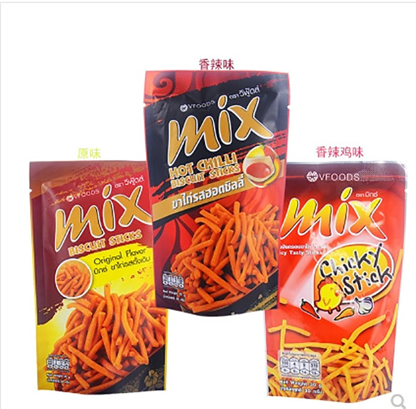 Combo 5 gói Snack bim bim tăm que cay MIX Thái Lan gói lớn 60g