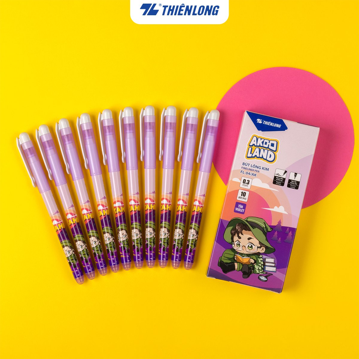 Bút lông kim Thiên Long FL-04/AK - Nét viết 0.3mm mảnh nhỏ chuyên dành cho học sinh tiểu học