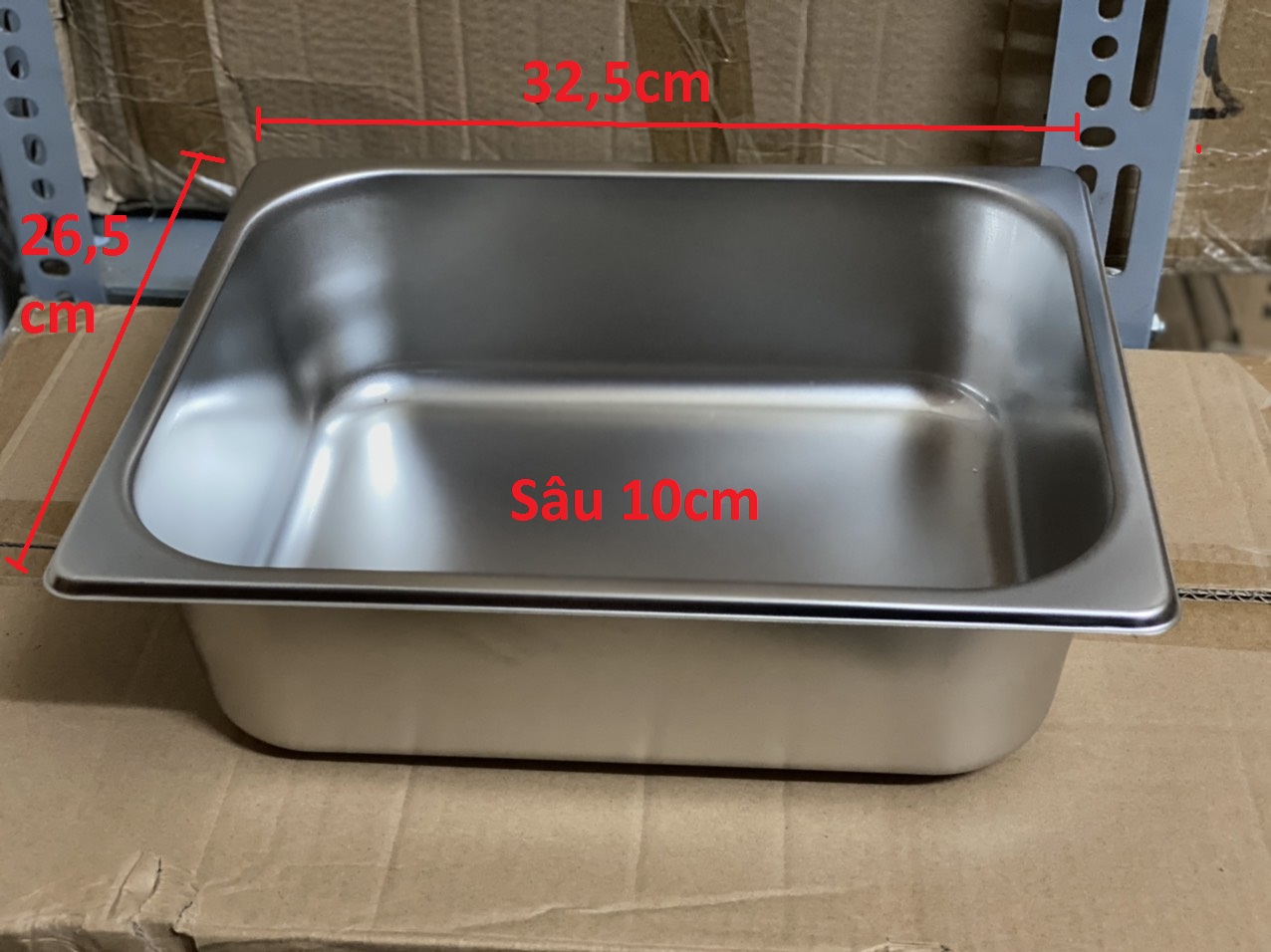 [HCM]Khay đựng thạch inox - Khay topping GN 1/2 vntrade