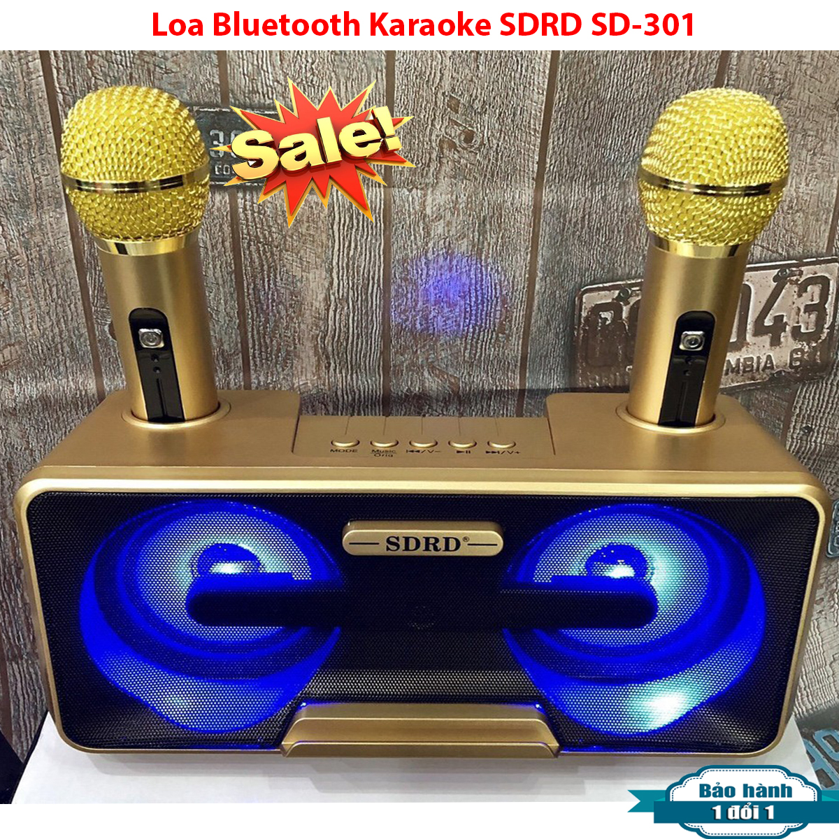 Loa nhật công suất lớn Loa Thùng Bluetooth Hát Karaoke hay Loa Bluetooth Karaoke SDRD SD-301+ Kèm 2 Mic Không Dây.Loa karaoke bluetooth có giá đỡ điện thoại Phân Phối Và Bảo Hành 1 Đổi 1