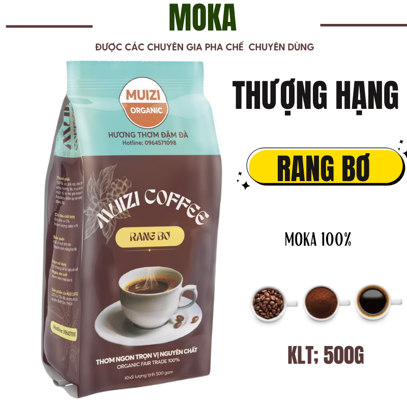 Cà phê hạt nguyên chất Rang Bơ MOKA 100% chuẩn vị thơm nồng