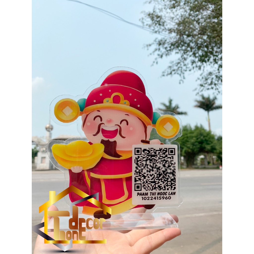 Bảng QR Cod hình ông thần tài,chất liệu meca bền đẹp,in theo yêu cầu