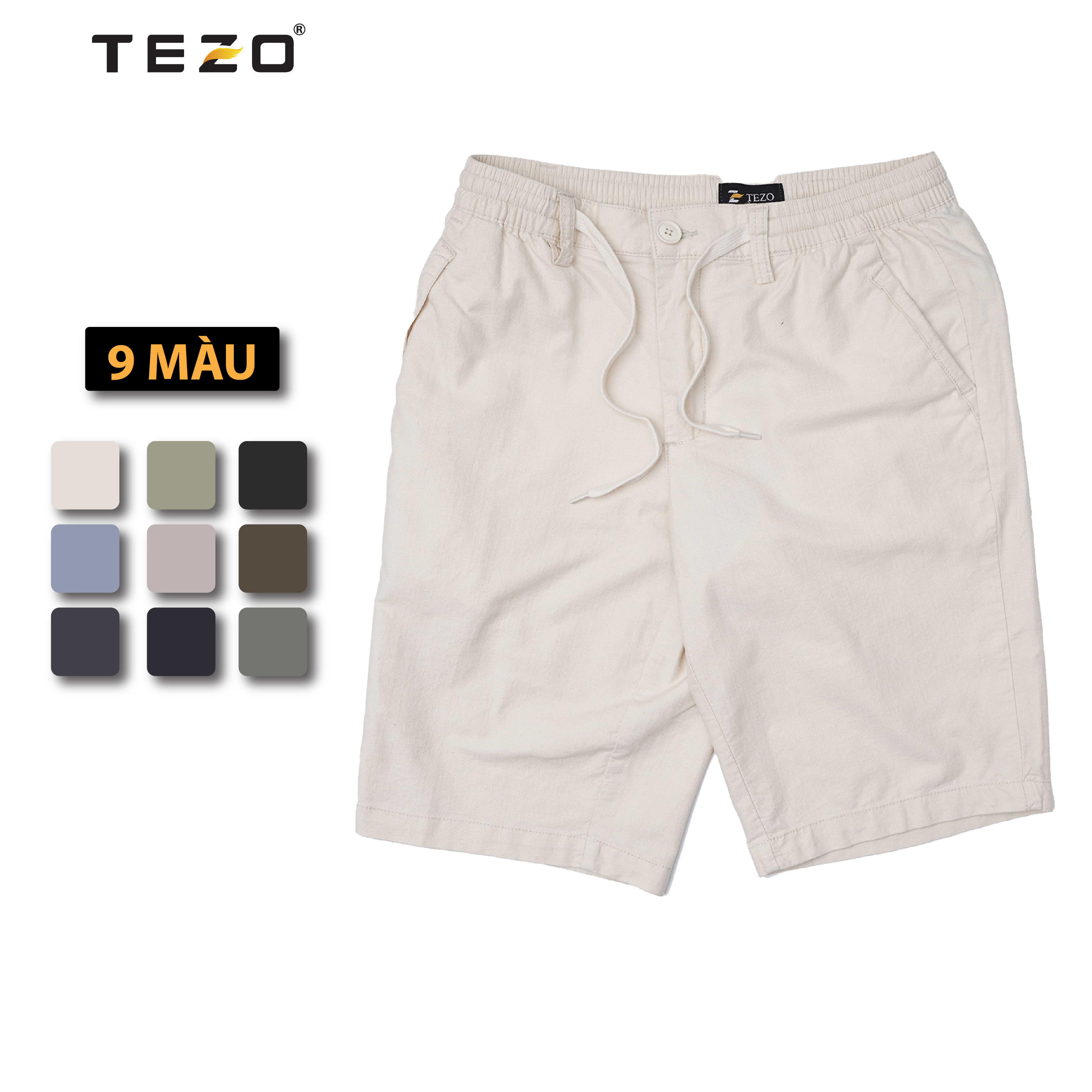 Quần short kaki nam thiết kế tezo cạp chun 9 màu 2202qnkb07