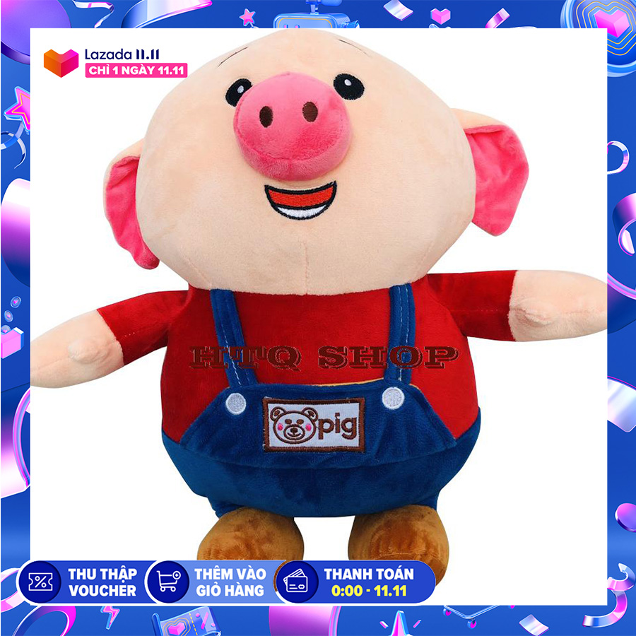 Gấu bông heo mặc yếm - 35cm