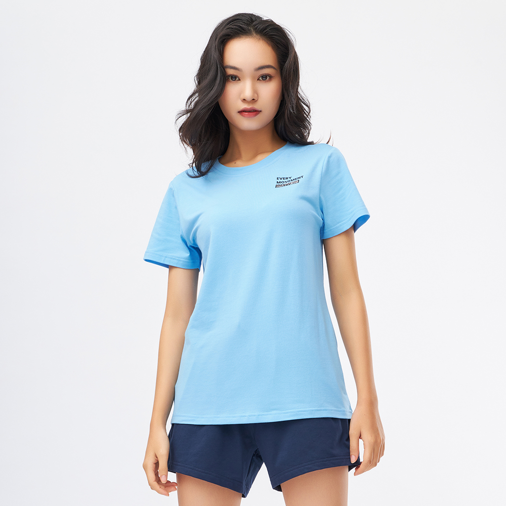 DELTA Áo Thun Thể Thao Nữ Vải Cotton Mát Lạnh, Co Giãn Thoải Mái, Thấm Hút Mồ Hôi R20 RTS019W
