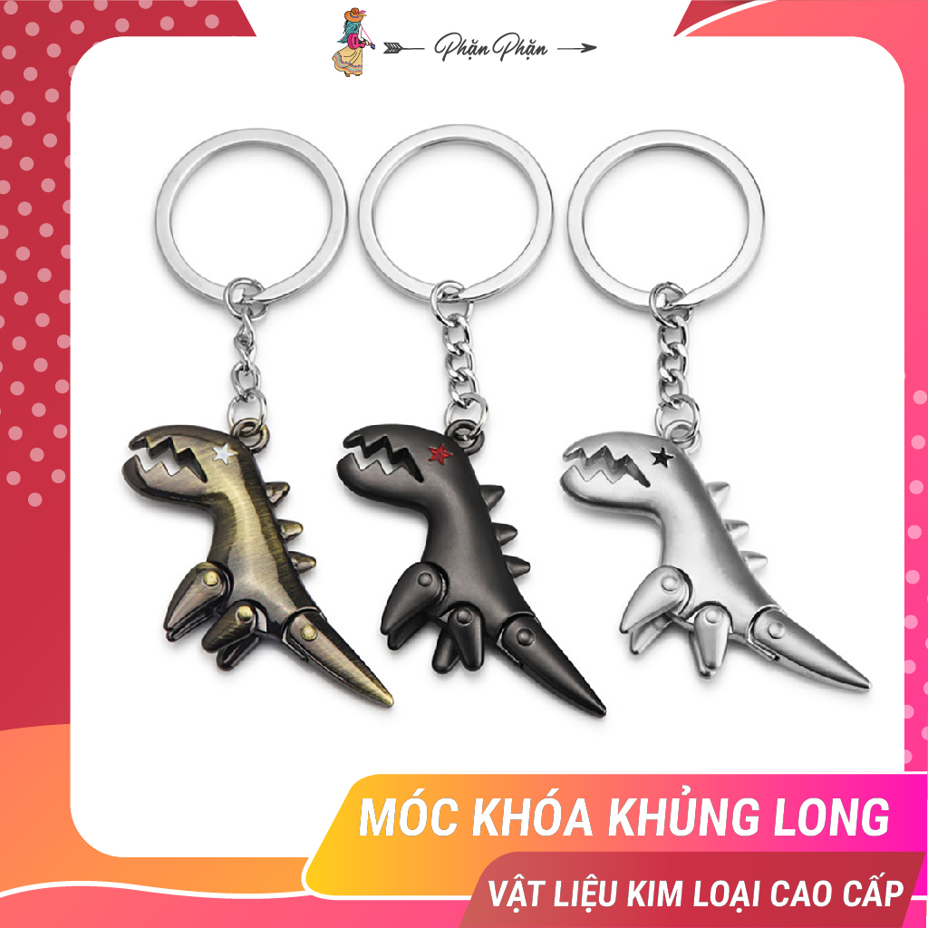 Móc khóa xe Bella925 móc chìa khóa hình khủng long móc treo balo cute