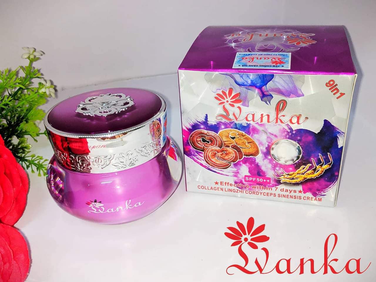 Kem dưỡng trắng da cao cấp Collagen, Linh chi, Đông trùng hạ thảo 9in1