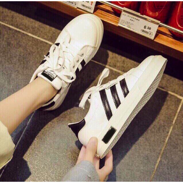 Giày thể thao nam nữ 3 sọc đen trắng