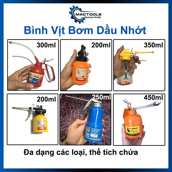 Bình vịt bơm dầu, bình bơm dầu nhớt đa dạng các loại thể tích chứa