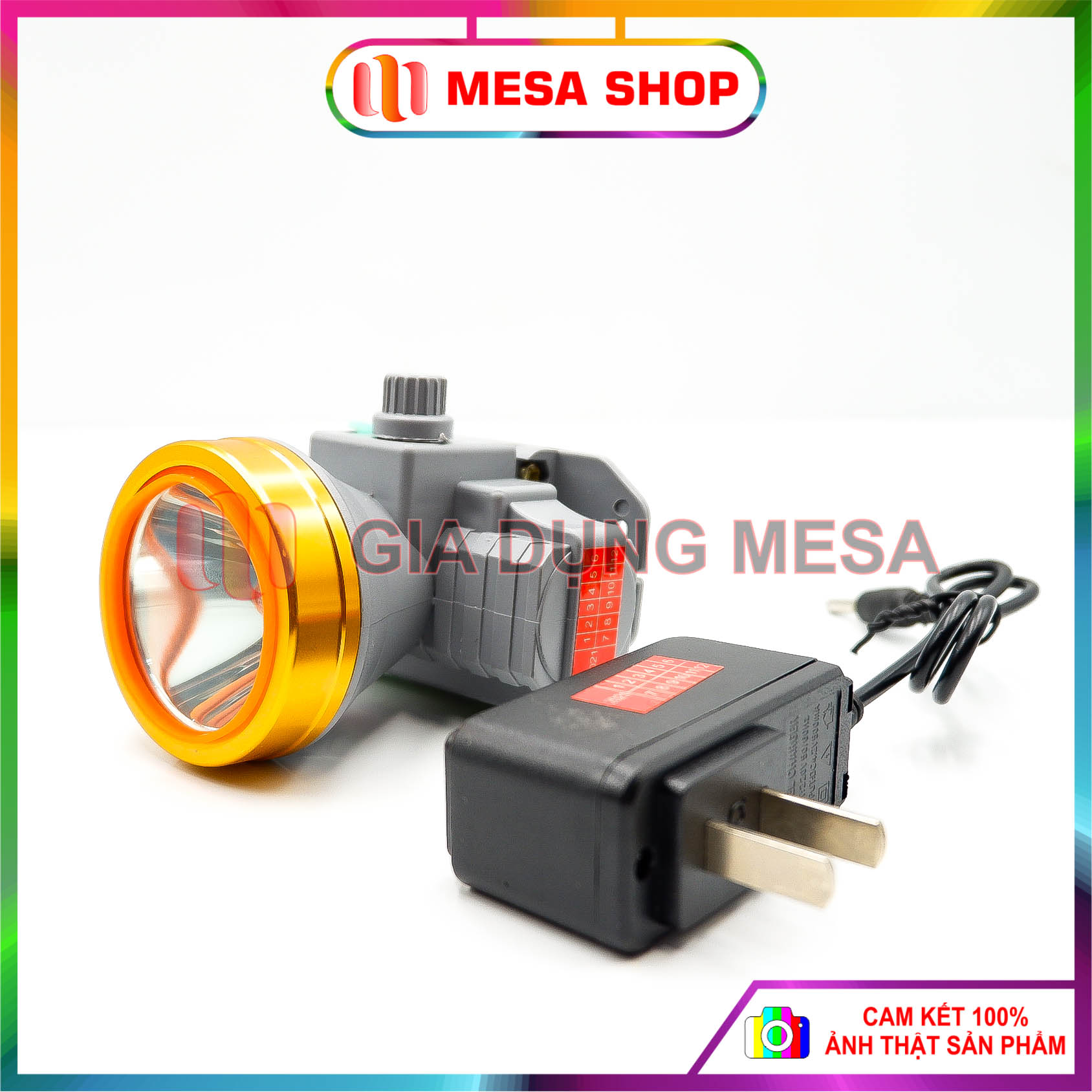 Đèn pin đội đầu chống nước hàng thái lan ánh sáng trắng chống nước đi mưa, đèn soi ếch đội đầu
