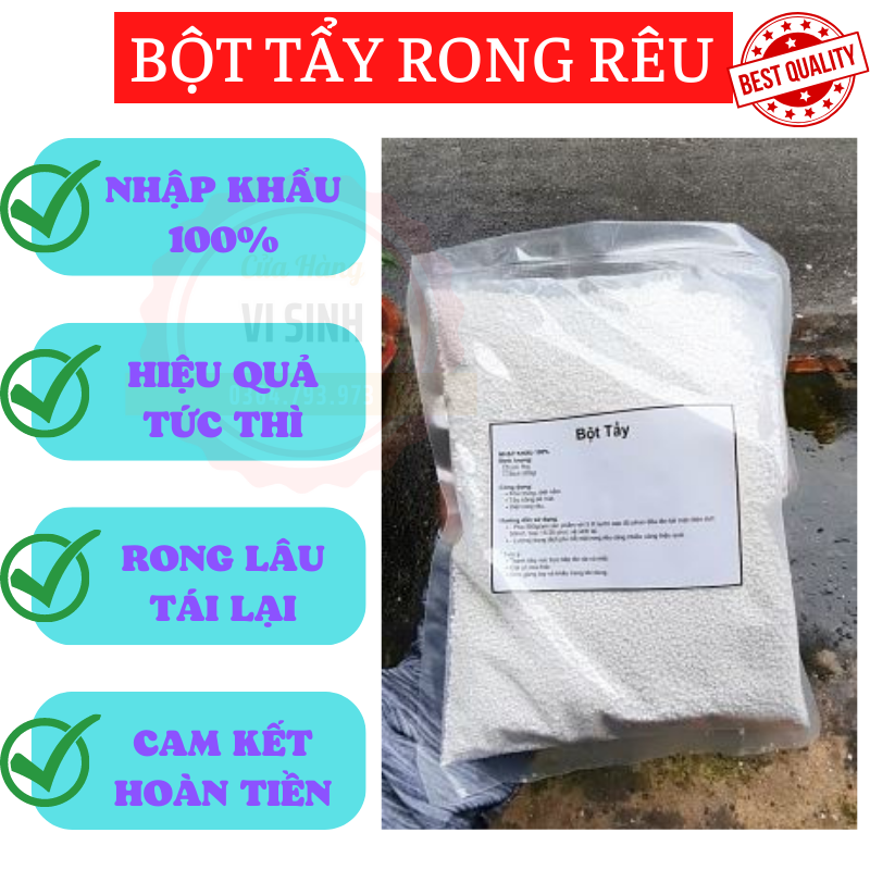 Bột Tẩy rong Rêu Sân Sàn Xi Măng, Bờ Tường, Gạch Tàu - Gói 500gr