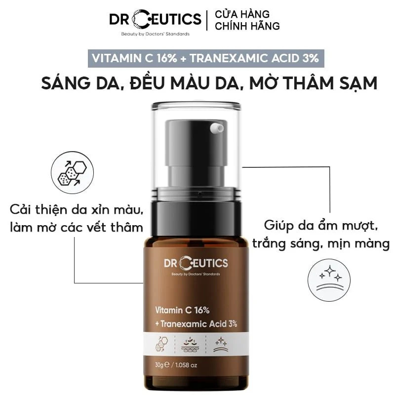 Serum tinh chất DrCeutics VITAMIN C 16% + TRANEXAMIC ACID 3% ( MÃ 221)